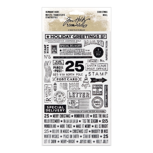 Picture of Tim Holtz Idea-Ology Remnant Rubs Rub-Ons - Φύλλα Μεταφοράς, Christmas, 2τεμ