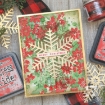 Picture of Tim Holtz Layered Στένσιλ 4"x8.5" – Tiny Poinsettia Christmas Background 