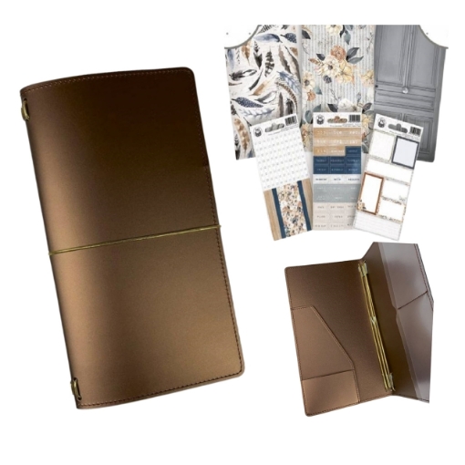 Picture of P13 Δερμάτινο Travelers Notebook Kit με 3 Σημειωματάρια - Soulmate Girl