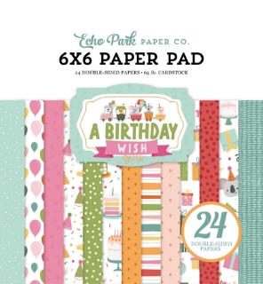 Picture of Echo Park Μπλοκ Scrapbooking  Διπλής Όψης 6"X6" - A Birthday Wish, Girl