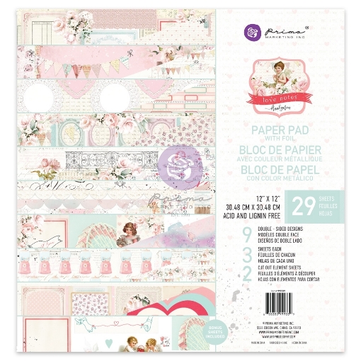 Picture of Prima Marketing Μπλοκ Scrapbooking Διπλής Οψης Από τον Frank Garcia 12" x 12" - Love Notes