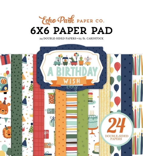 Picture of Echo Park Μπλοκ Scrapbooking Διπλής Όψης 6” x 6” | A Birthday Wish, Boy
