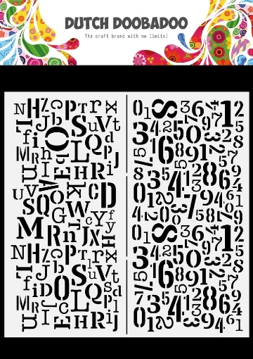 Picture of Dutch Doobadoo Mask Art Slimline Στένσιλ - Letters & Numbers, 2τεμ.