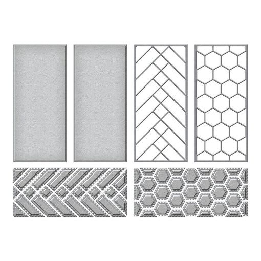 Picture of Spellbinders Etched Dies Μήτρες Κοπής - French Braid and Hexagon Panels, 4τεμ.