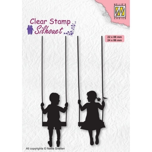 Picture of Nellie Snellen Silhouette Διάφανες Σφραγίδες - Boy and Girl Swinging, 2τεμ.