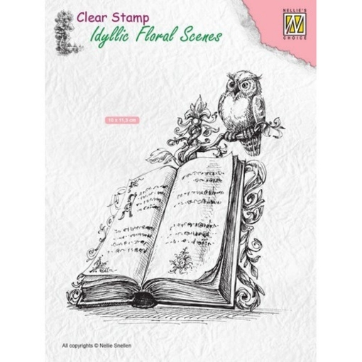 Picture of Nellie Snellen Idyllic Floral Scenes Διάφανες Σφραγίδες - Book with Owl 