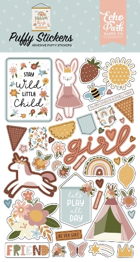 Picture of Echo Park Puffy Stickers | Dream Big Little Girl