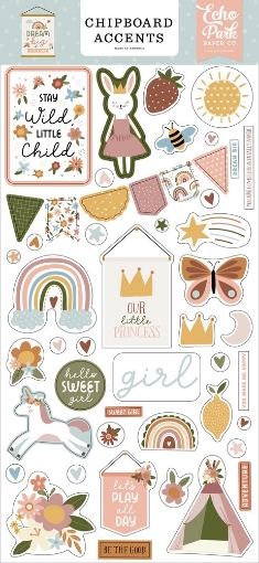 Picture of Echo Park Διακοσμητικά Chipboard 6"X13" - Dream Big Little Girl, 48τεμ.