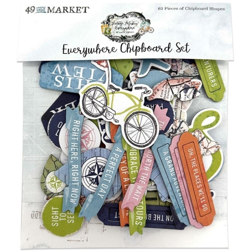 Picture of 49 And Market Chipboard Element Set Διακοσμητικά Chipboard - Vintage Artistry Everywhere, 62τεμ.