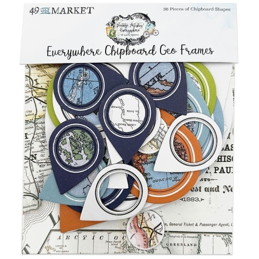 Picture of 49 And Market Chipboard Geo Frames Διακοσμητικά Πλαίσια - Vintage Artistry Everywhere, 36τεμ.