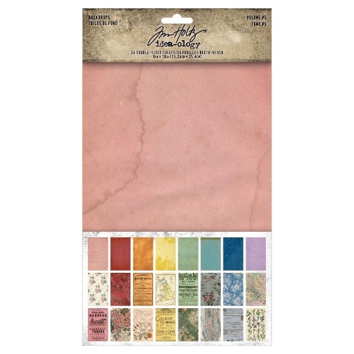 Picture of Tim Holtz Idea-Ology Backdrops Χαρτιά Cardstock Διπλής Όψης 6"x10" - Volume 5, 24 τεμ.