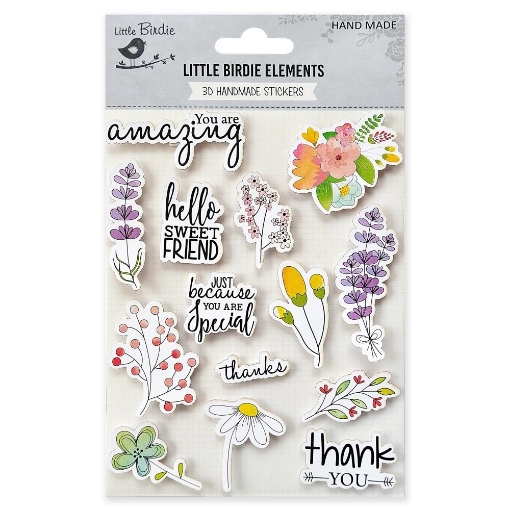 Picture of Little Birdie Watercolor Embellishment 3D Αυτοκόλλητα - Floral Wishes, 14τεμ.