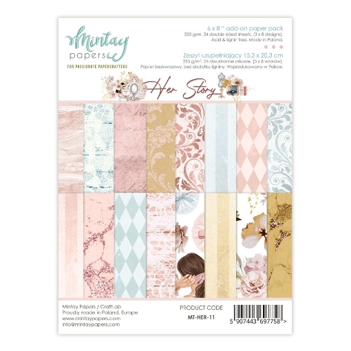 Picture of Mintay Papers Add-On Μπλοκ Scrapbooking Διπλής Όψης 6" x 8" - Her Story