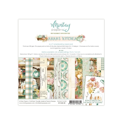Picture of Mintay Papers Μπλοκ Scrapbooking Διπλής Όψης 6" x 6" - Nana’s Kitchen
