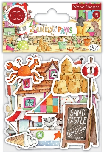 Picture of Craft Consortium Wood Shapes Ξύλινα Διακοσμητικά - Sandy Paws, 10τεμ.