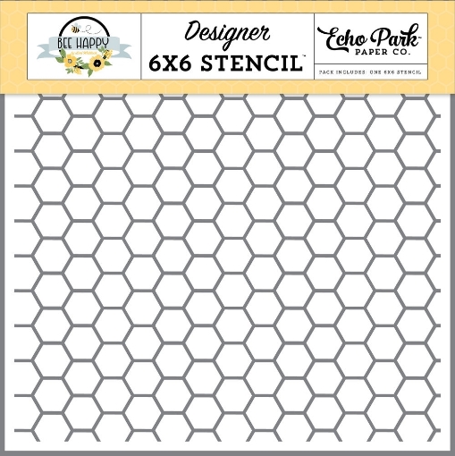 Picture of Echo Park Στένσιλ 6"x6" - Beehappy, Beehive Hexagon