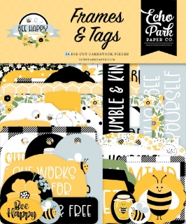 Picture of Echo Park Cardstock Εφέμερα - Bee Happy, Frames & Tags, 34τεμ.