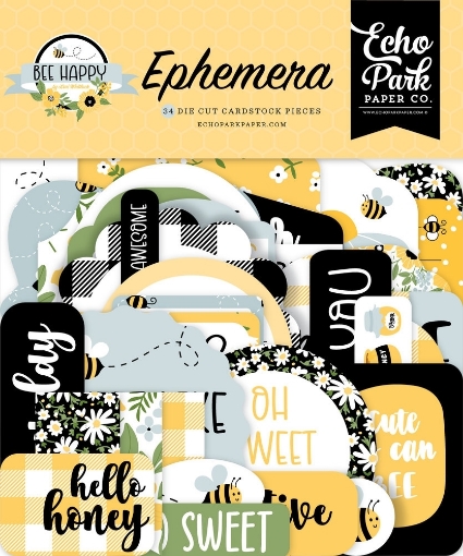 Picture of Echo Park Ephemera | Διακοσμητικά Στοιχεία απο Cardstock - Bee Happy