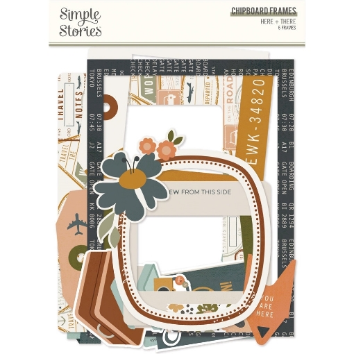 Picture of Simple Stories Διακοσμητικά Πλαίσια Chipboard - Here and There, 6τεμ.