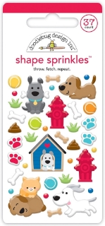 Picture of Doodlebug Design Throw. Fetch. Repeat. Shape Sprinkles | Ανάγλυφα Αυτοκόλλητα με Σκυλάκια – Doggone Cute, 37τεμ.