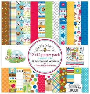 Picture of Doodlebug Design Doggone Cute Collection Kit | Χαρτιά Scrapbooking Διπλής Όψης 12" x 12" & Αυτοκόλλητα
