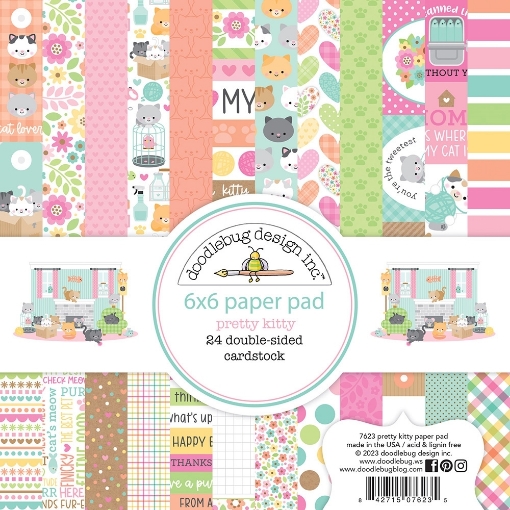 Picture of Doodlebug Design Double-Sided Paper Pack | Χαρτιά Scrapbooking Διπλής Όψης 6" x 6" – Pretty Kitty, 24 φύλλα