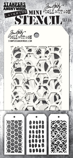 Picture of Stampers Anonymous Tim Holtz Mini Layering Στένσιλ Σετ – Set 55, 3 τεμ.