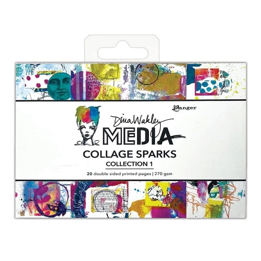 Picture of Dina Wakley Media Collage Sparks - Ειδικό Χαρτί για Κολάζ 6"X4" - Collection 1, 20τεμ.