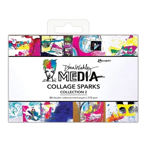 Picture of Dina Wakley Media Collage Sparks - Χαρτί Διπλής Όψης για Κολάζ 6"X4" - Collection 2, 20τεμ.