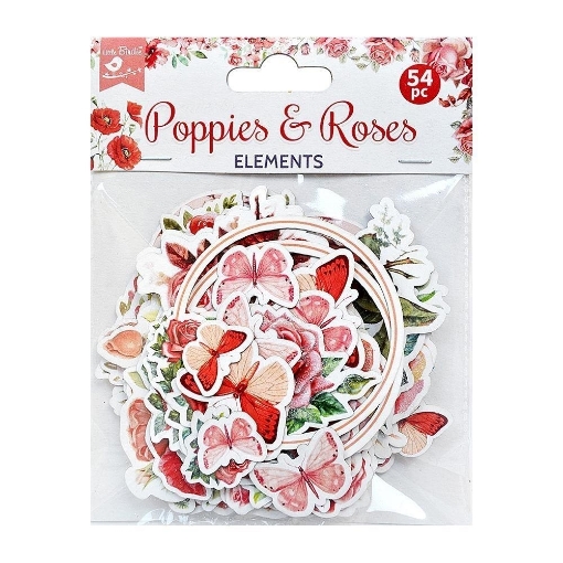Picture of Little Birdie Διακοσμητικά Εφέμερα - Poppies & Roses, 54τεμ.