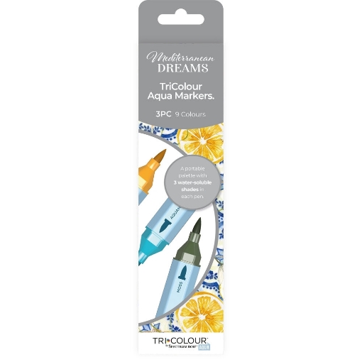 Picture of Spectrum Noir TriColour Aqua Markers Μαρκαδόροι Νερού - Mediterranean Dreams, 3τεμ.  (9 Χρώματα)