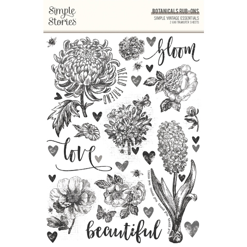 Picture of Simple Stories Rub-Ons Φύλλο Μεταφοράς Εικόνας 6''X8"  – Simple Vintage Essentials, Botanicals, 2τεμ