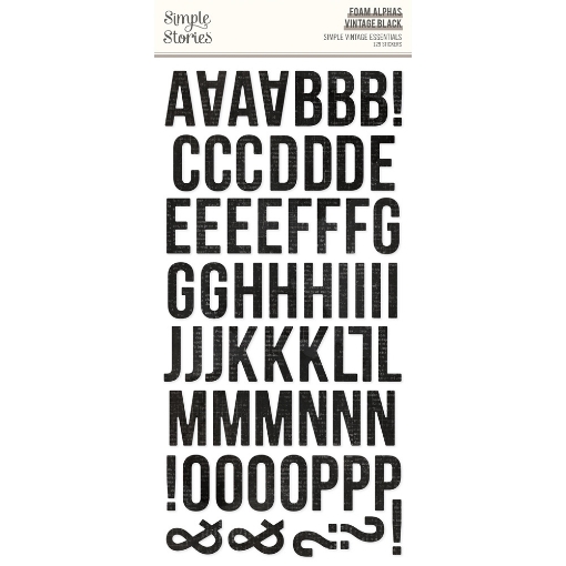 Picture of Simple Stories Alpha Foam Stickers – Simple Vintage Essentials, Black, 129pcs