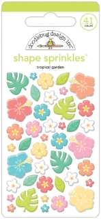 Picture of Doodlebug Design Shape Sprinkles | Εποξικά Αυτοκόλλητα – Seaside Summer, Tropical Garden, 41τεμ.