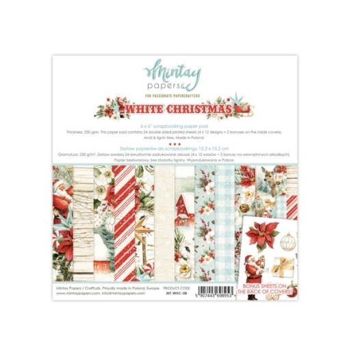 Picture of Mintay Papers Μπλοκ Scrapbooking Διπλής Όψης 6''x 6" - White Christmas