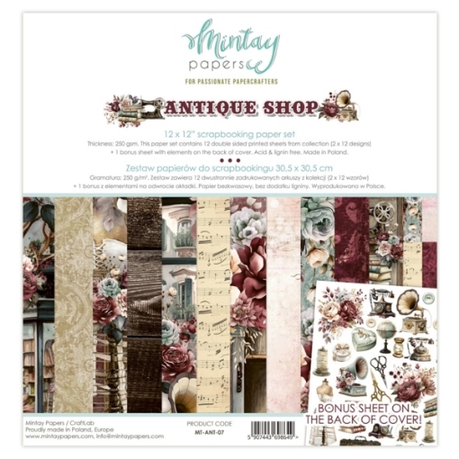 Picture of Mintay Papers Συλλογή Scrapbooking Διπλής Όψης 12"x12" - Antique Shop