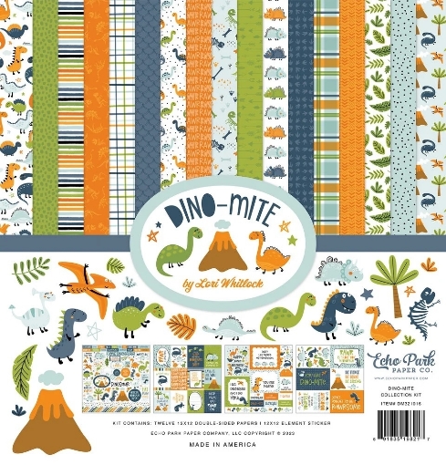 Picture of Echo Park Συλλογή Χαρτιών Scrapbooking Διπλής Όψης 12"X12"- Dino-mite