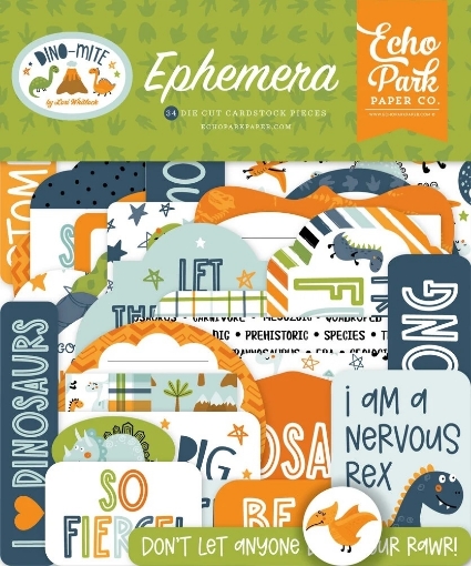 Picture of Echo Park Διακοσμητικά Cardstock Εφέμερα - Dino-Mite, 34τεμ.