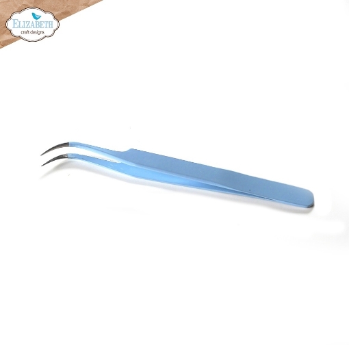 Picture of Elizabeth Craft Designs Fine Pointed Tweezers Τσιμπίδα Με Καμπυλωτή Λεπτή Μύτη - Logo Blue 