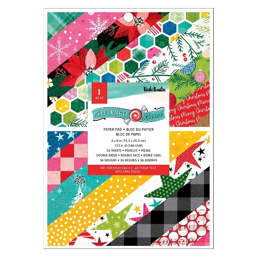 Picture of  American Crafts Vicki Boutin Μπλοκ Scrapbooking Διπλής Όψης 6"X8" - Peppermint Kisses