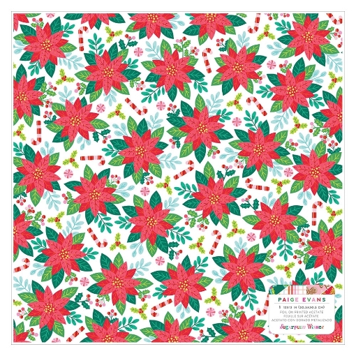 Picture of  American Crafts Paige Evans Red Foil On Acetate Διακοσμητικό Φύλλο Από Ασετάτ 12"X12" - Sugarplum Wishes
