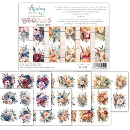 Picture of Mintay Papers Die-Cut Book Βιβλίο Σχεδίων για Κοπή  6''x8" - Flora Book 9, Bouquets Edition