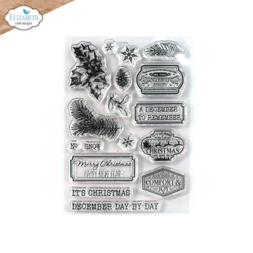 Picture of Elizabeth Craft Designs Διάφανες Σφραγίδες 4"x6" - Art Journal Specials, December to Remember, 17τεμ.