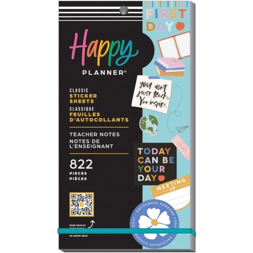 Picture of Happy Planner Sticker Value Pack Μπλοκ με Αυτοκόλλητα - Teacher Notes, Classic, 822τεμ.