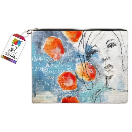 Picture of Dina Wakley MEdia Art Pouch 9″x12″ | Μεγάλη Κασετίνα Καμβά με Print της Dina Wakley