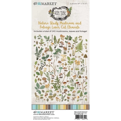Picture of 49 & Market Laser Cut Διακοσμητικά Στοιχεία - Vintage Artistry, Nature Study, Mushrooms & Foliage, 141τεμ.