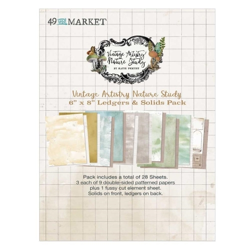 Picture of 49 & Market Συλλογή Χαρτιών Scrapbooking Διπλής Όψης 6''X8" - Vintage Artistry, Nature Study, Ledgers & Solids