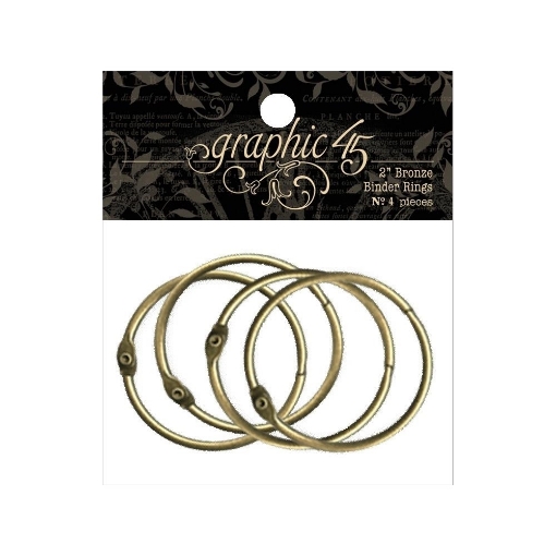 Picture of Graphic 45 Staples Binder Rings Κρίκοι Βιβλιοδεσίας 2" - Bronze, 4τεμ.