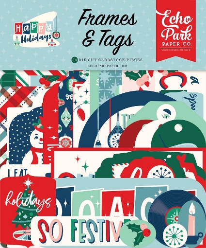 Picture of Echo Park Διακοσμητικά Cardstock Εφέμερα - Happy Holidays, Frames & Tags, 34τεμ.