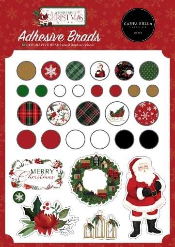 Picture of Carta Bella Διακοσμητικά Αυτοκόλλητα Brads - A Wonderful Christmas, 31τεμ.